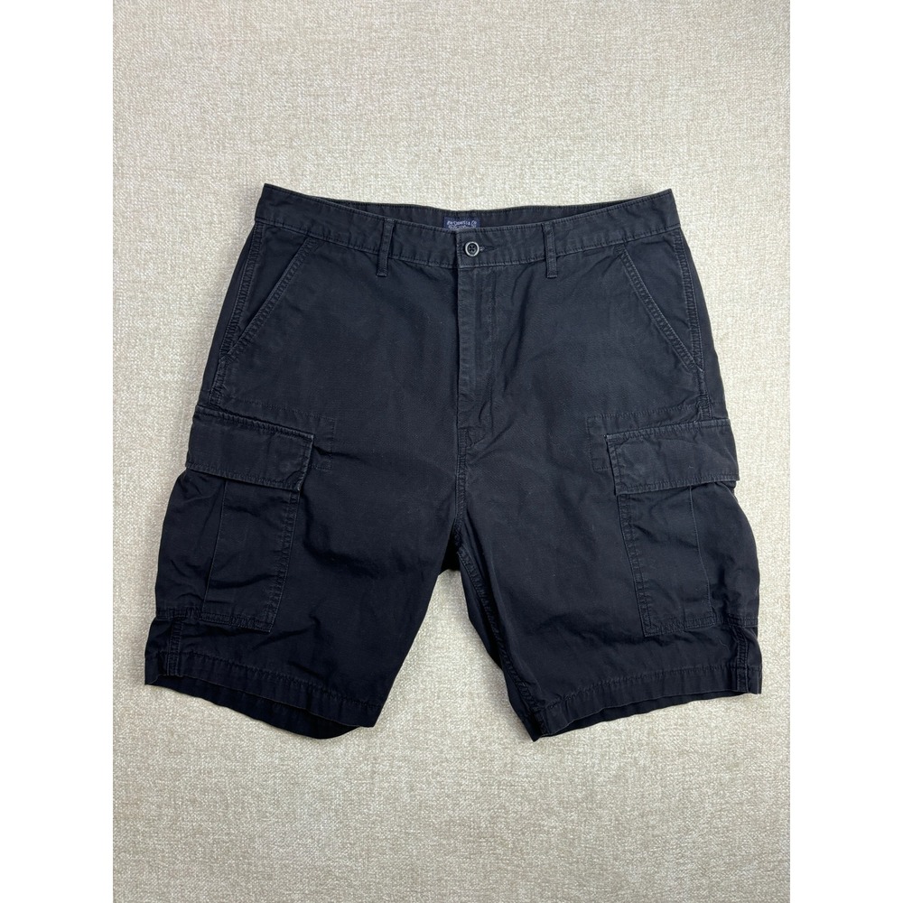 Levis Mens Black Cargo Shorts Cotton Twill Multi Pocket Casual Size 36